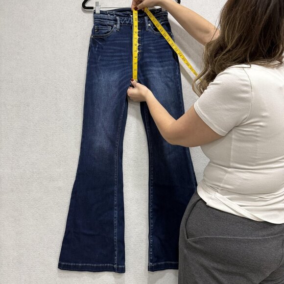 KanCan Jeans Womens 3/25 High Rise Curvy Flare Button Fly Stretch KB6026D-CV - Picture 4 of 12